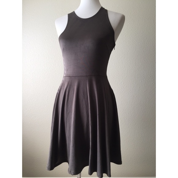 Brandy Melville Dresses & Skirts - Brandy Melville Faux Suede Fit and Flare Dress